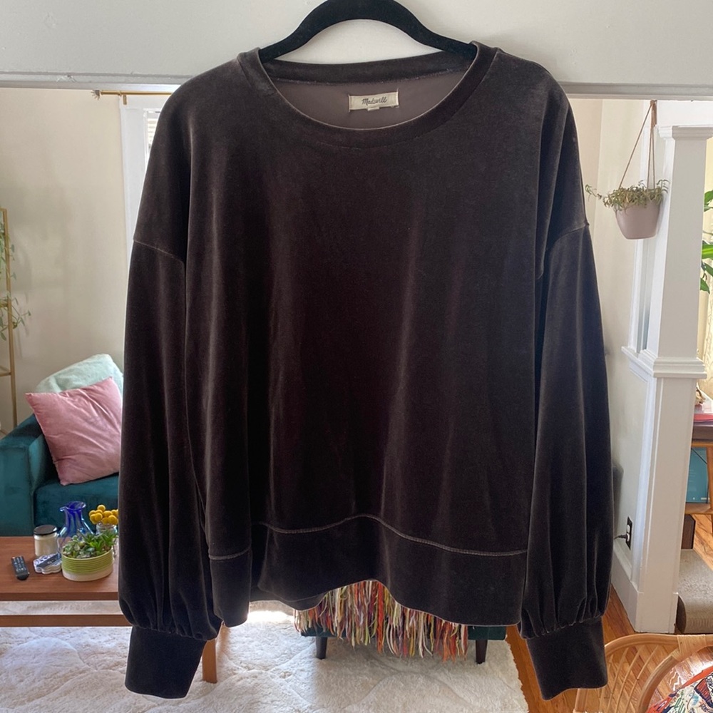 Madewell Velvet Balloon Sleeve Top